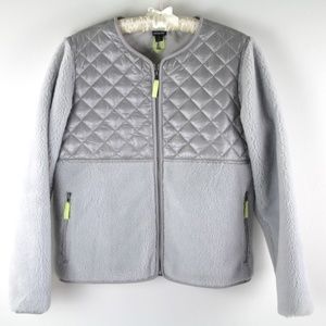 Patagonia Recycled Sherpa Quilted Hybrid Insulated Zip Up Tailored Grey Jacket M